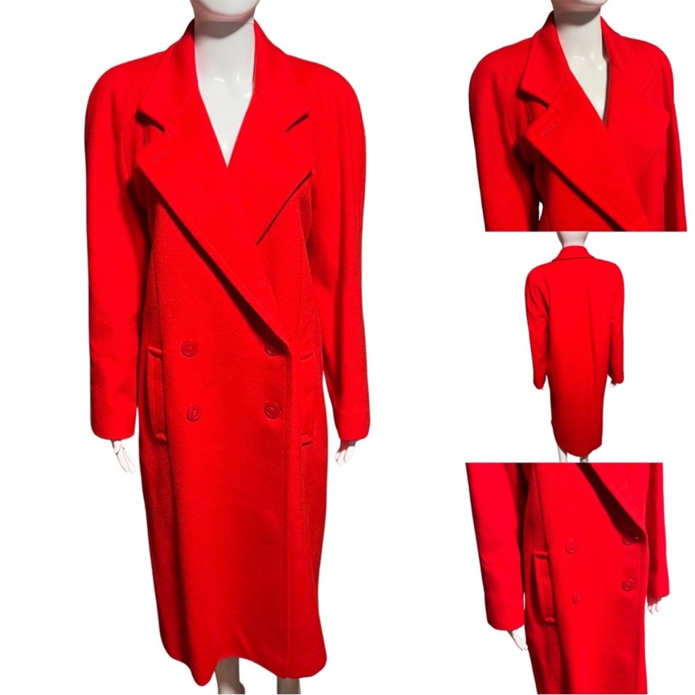 Vibrant Red Double-Breasted Coat